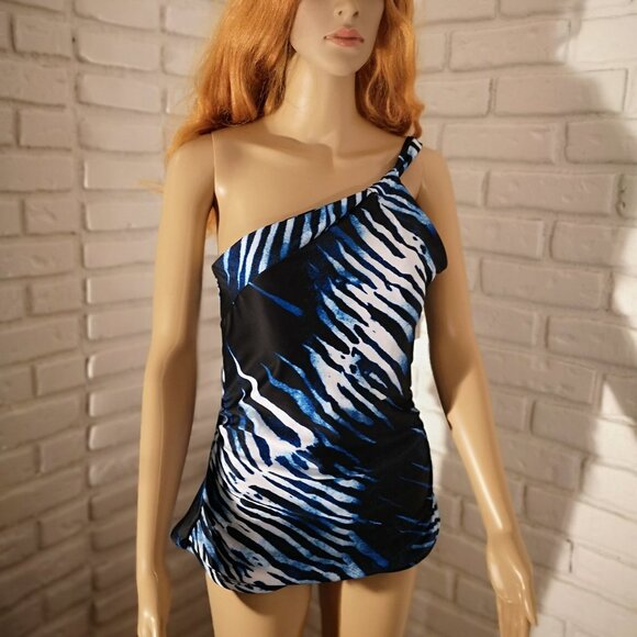 NWT Nine West Ladies Size Large One Shoulder Tankini Top Only - Picture 1 of 6